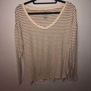 White and Black Striped Long Sleeve